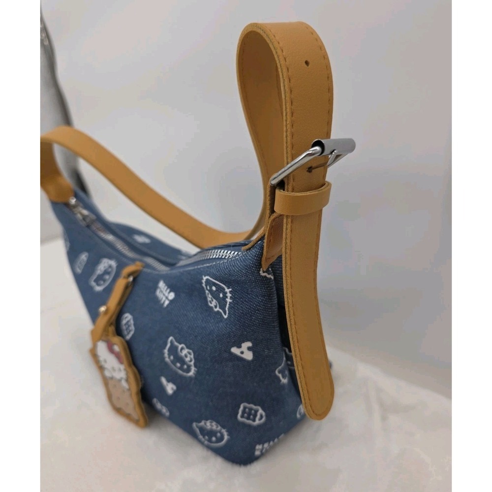 Hello Kitty Sanrio Crossbody Bag Blue Denim Cute Shoulder Bag Adjustable Strap - Picture 4 of 13